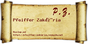 Pfeiffer Zakária névjegykártya